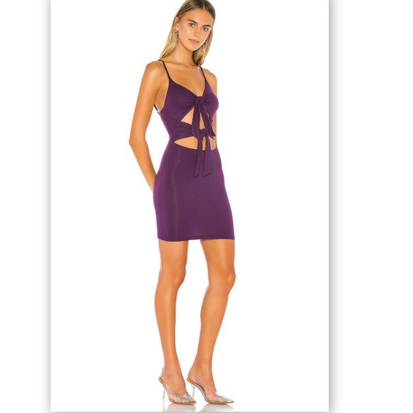 NWT   Superdown X Revolve Lupe Mini Dress In Plum Rayon XL - Picture 4 of 6